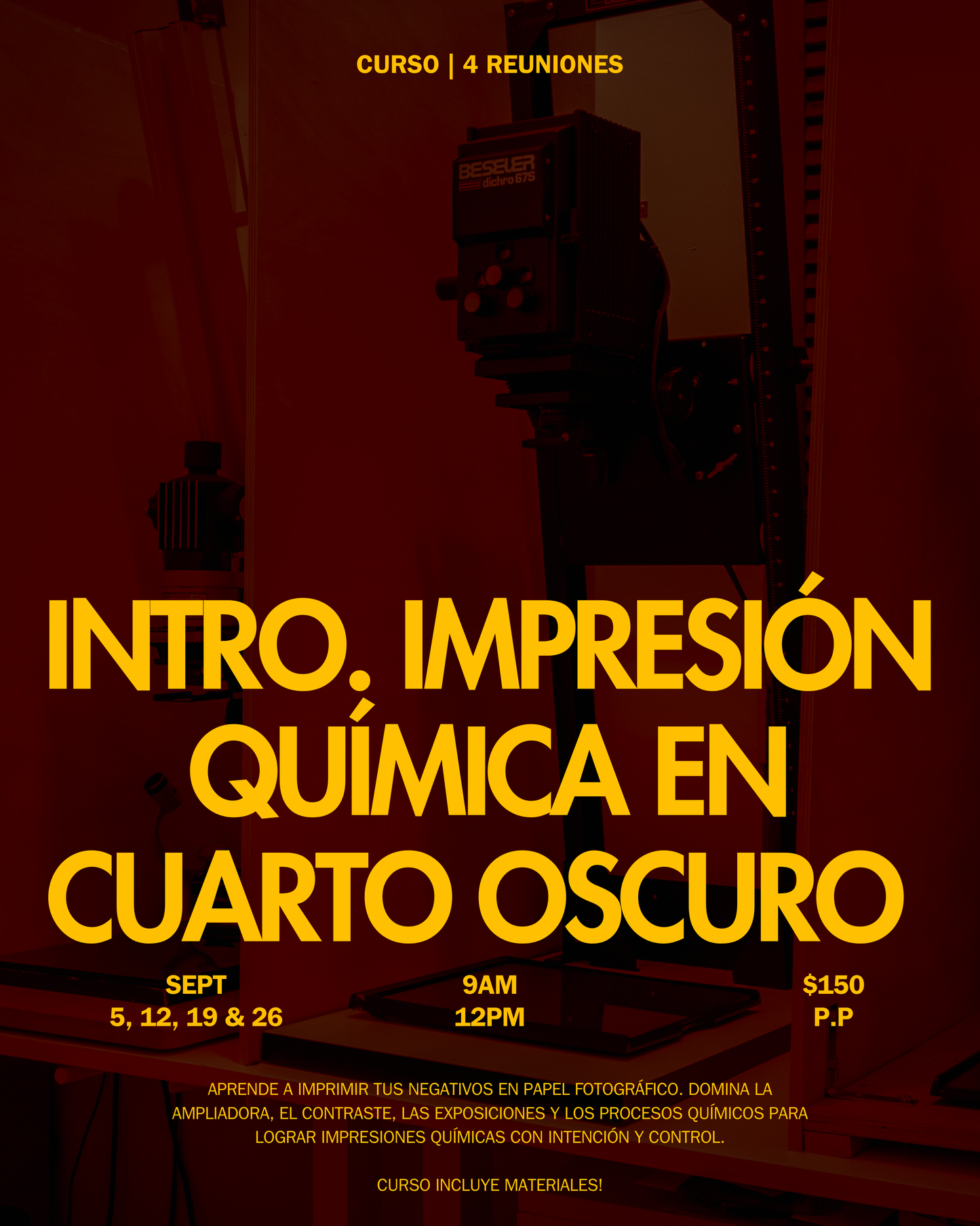 Curso: Introducción Impresión B&W en el Cuarto Oscuro (Septiembre)