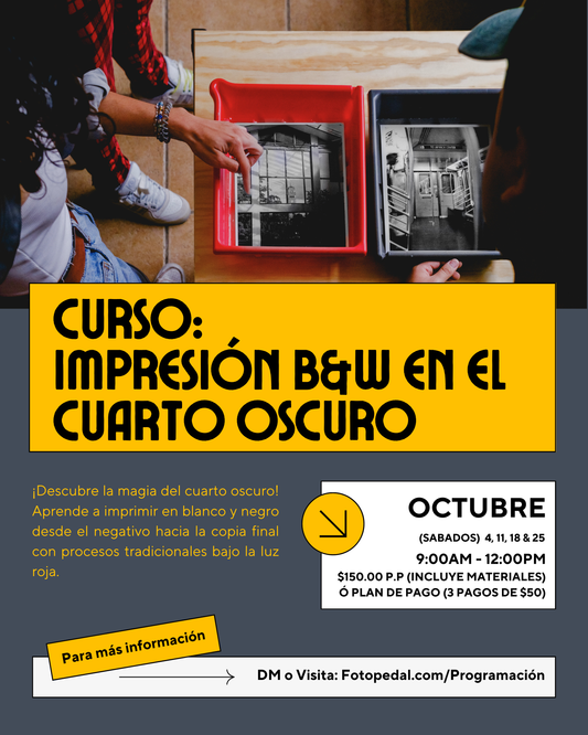 Curso: Introducción impresión B&W en el cuarto oscuro (Octubre)