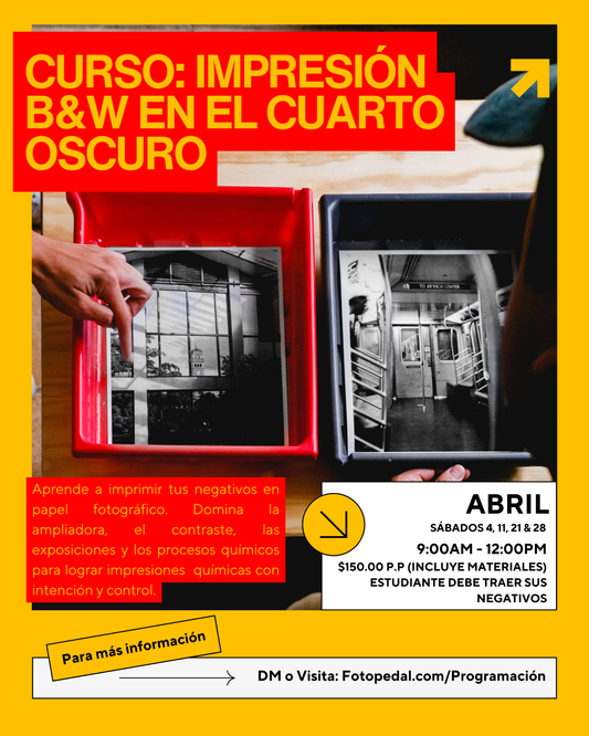 Curso: Introducción impresión B&W en el cuarto oscuro (Abril)